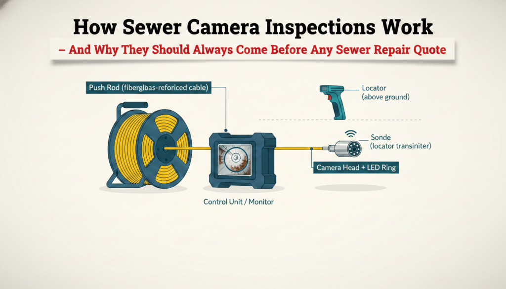 Prodigy Sewer and Drain explains how their camera finds pipe problems using special tools above and below ground.